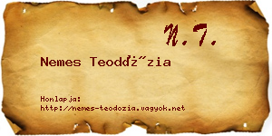 Nemes Teodózia névjegykártya